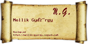 Mellik György névjegykártya
