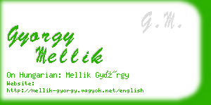 gyorgy mellik business card